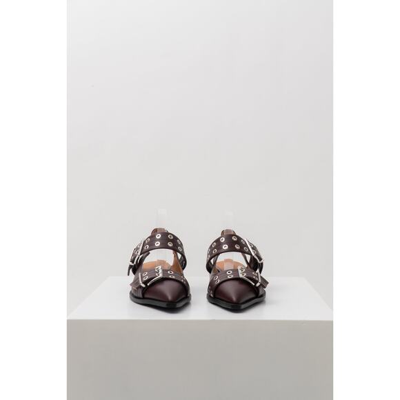 NWOT Chocolate Cherry Buckle Flats, Size 11 - Picture 3 of 10